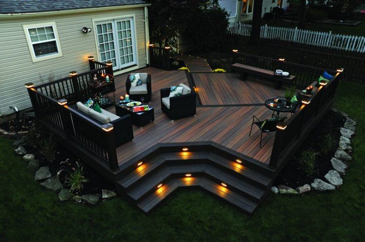 beautiful dark backyard wood design