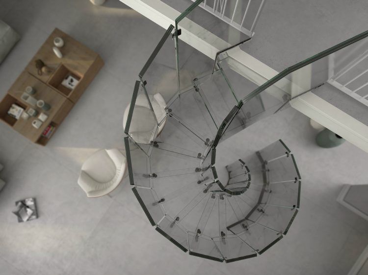 amazing glass spiral staircase design