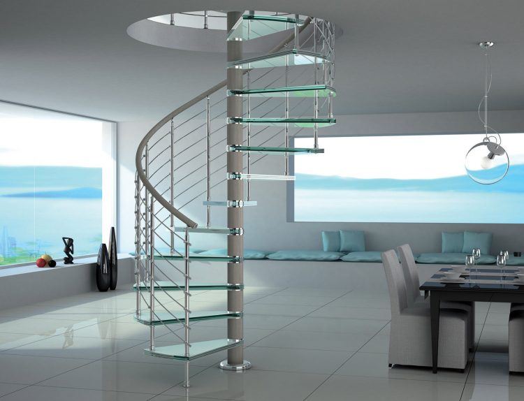 beautiful glass staircase