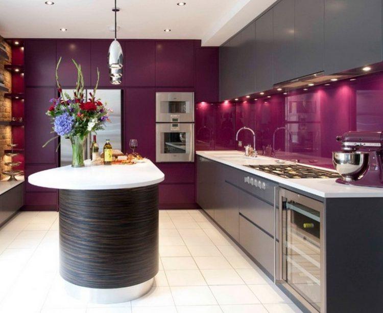 glossy-violet-and-gray-kitchen