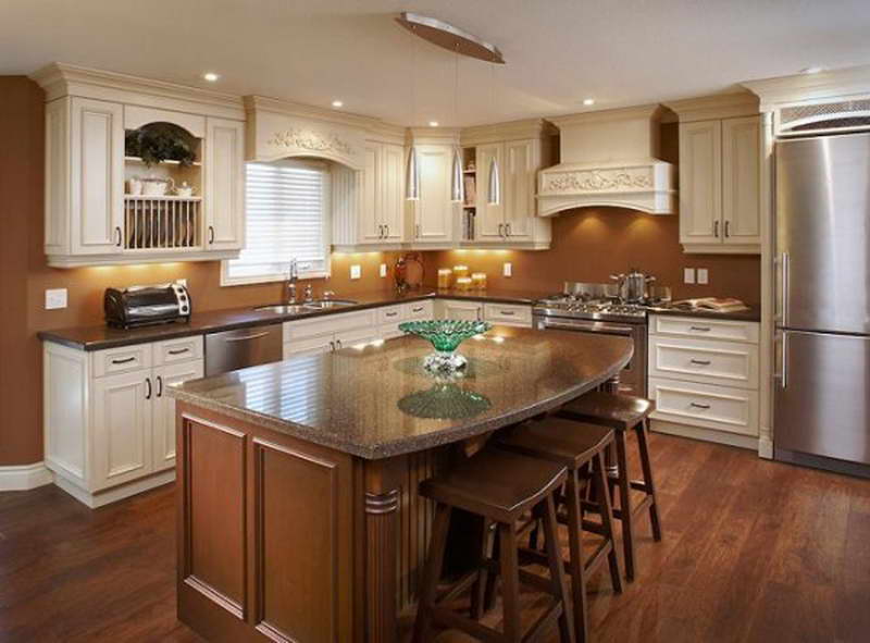 light brown walls in kitchen