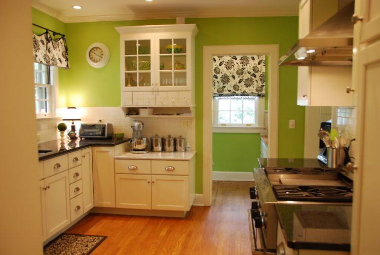 lime green kitchen wall