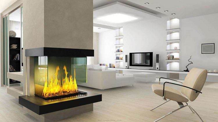 very cool contemporary fireplace design