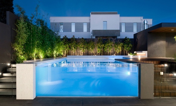 modern glass pool