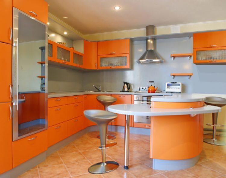 orange-glossy-cabinet-design