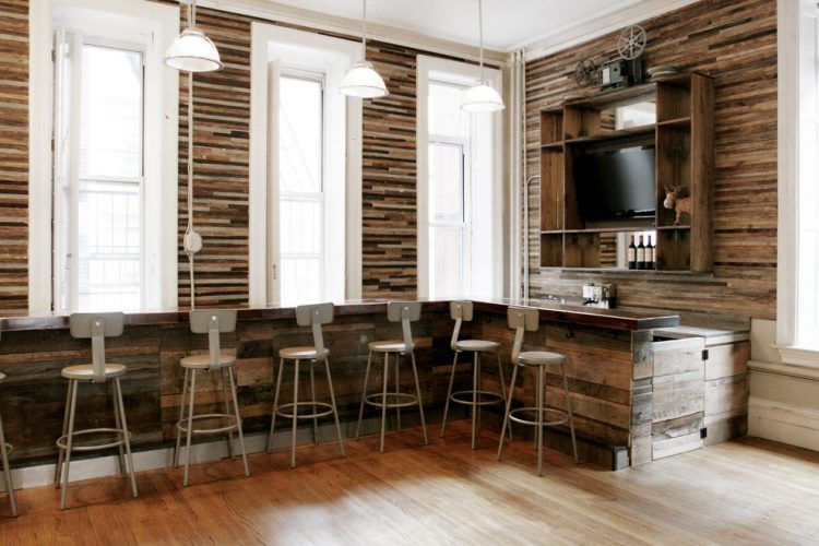 rustic basement bar design