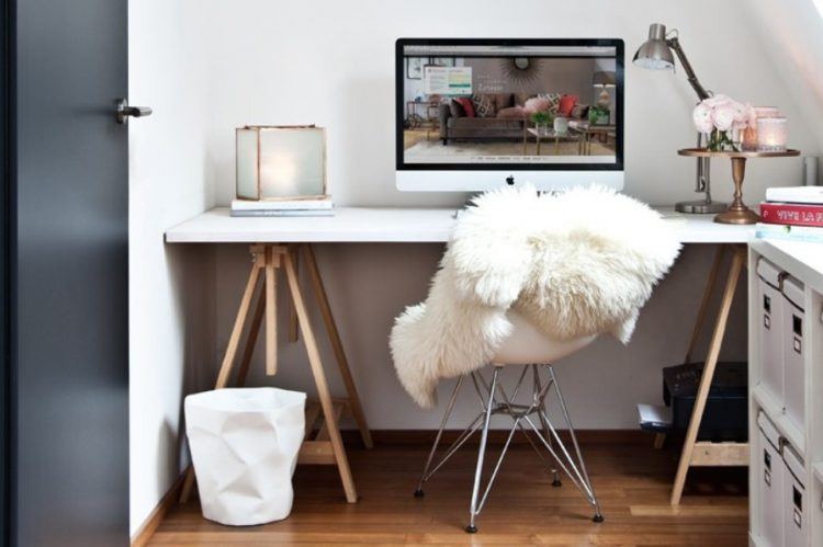 stylish white desk with chair