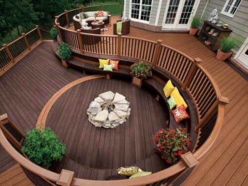 spiral wooden deck design