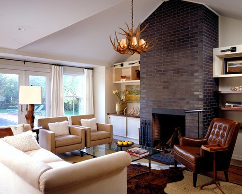 beautiful black brick fireplace