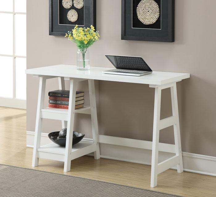 simple small white desk