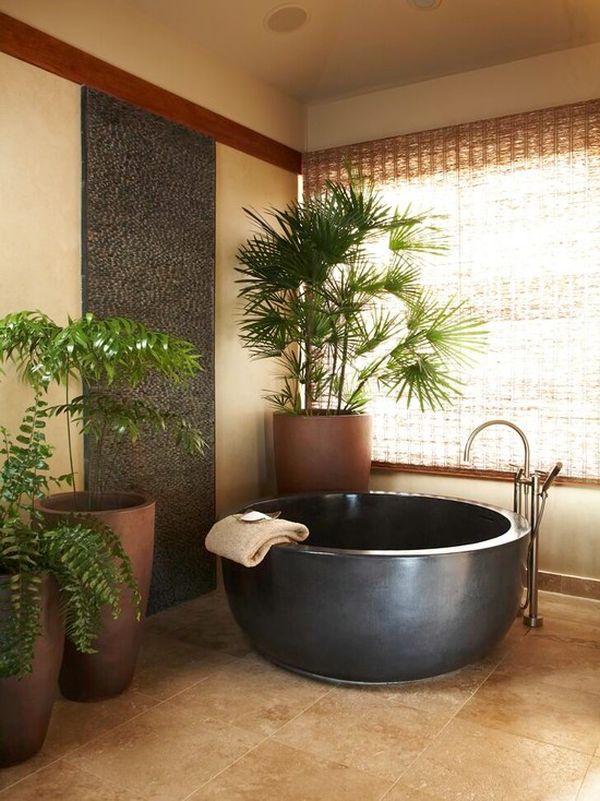 black asian round bathtub