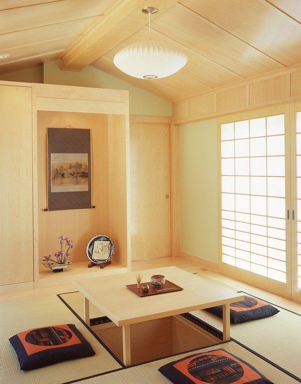 asian style dining room with minimalist design