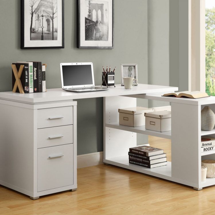 desk with built in storage