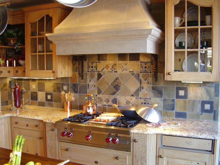 kitchen backsplash with large tiles