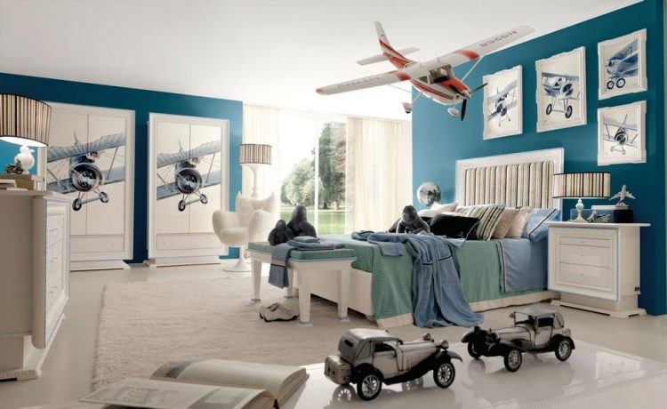 airplane themed boys bedroom