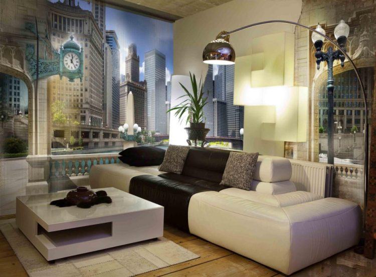 living room wall mural