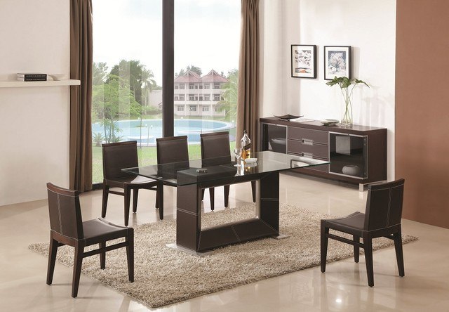 contemporary dining table in home