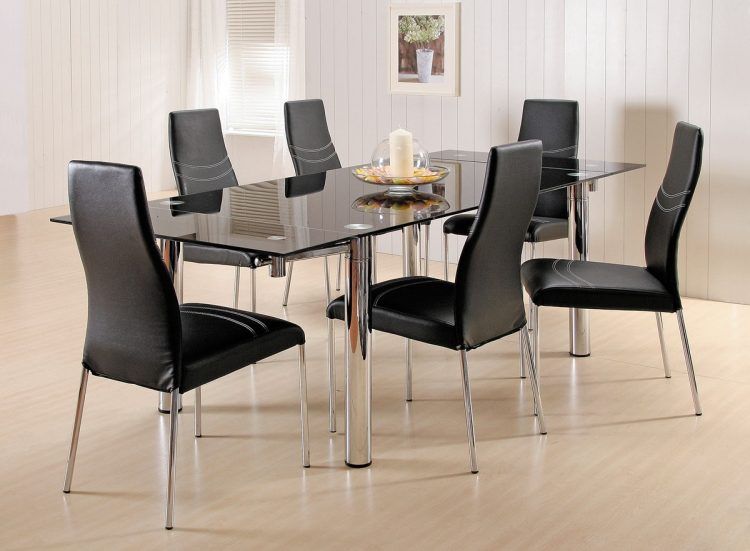 contemporary kitchen table with black furniture