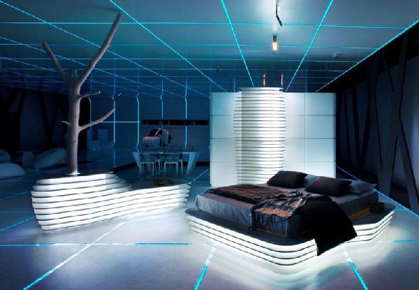 futuristic teenage bedroom