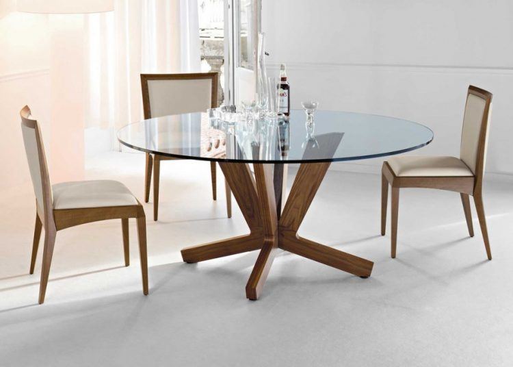 beautiful modern round glass dining table