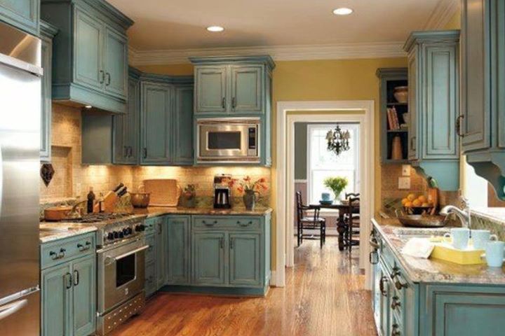 beautiful blue kitchen design