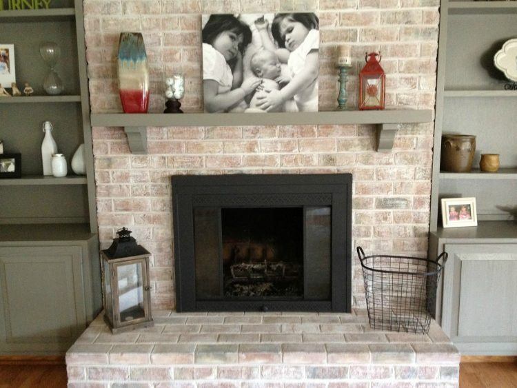 classy brick exposed fireplace