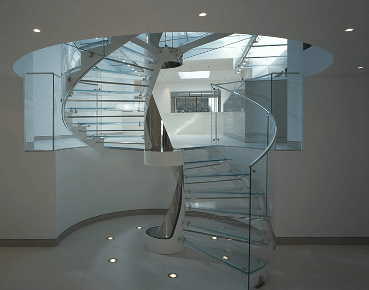 private residence with glass staircase