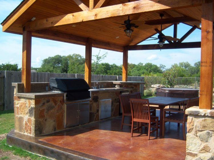 covered wooden patio