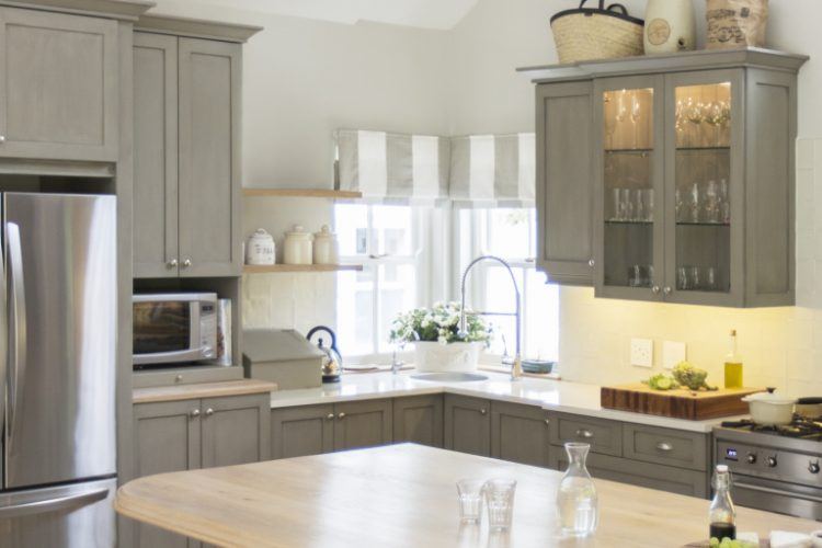 beautiful kitchen with gray scheme