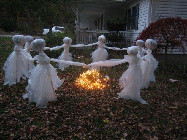 ghosts dancing around in a circle 