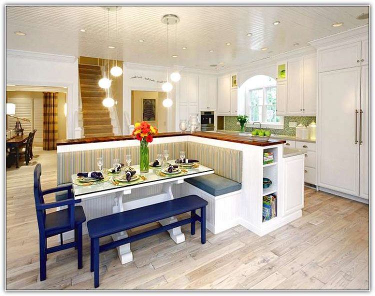 kitchen island with bench and table