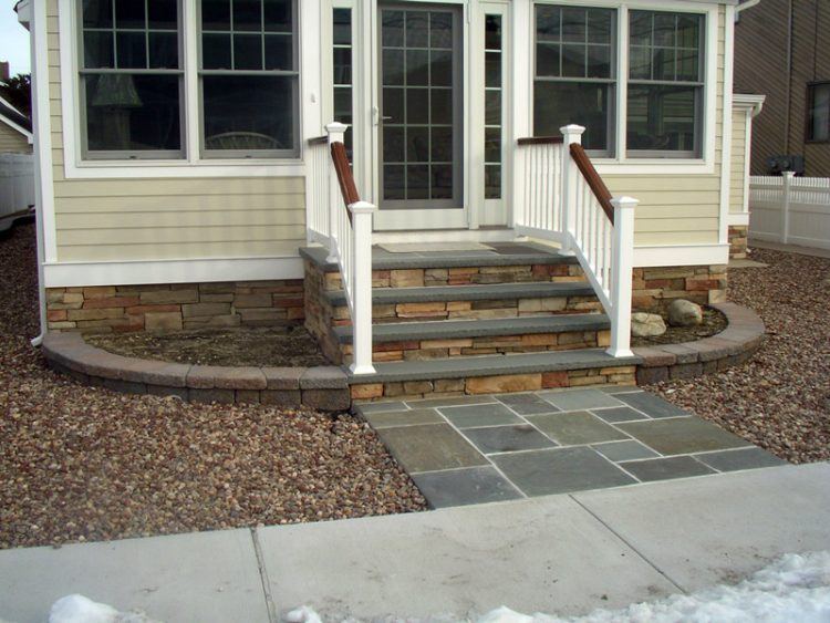 beautiful sleek stone porch