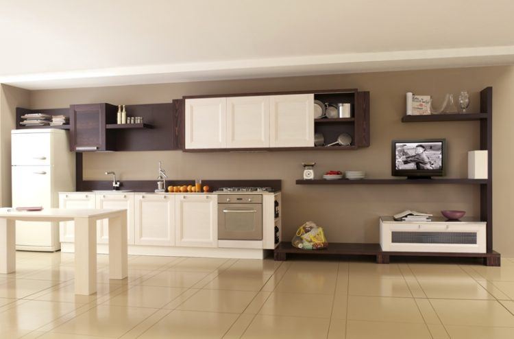 modern kitchen with sleek flooring