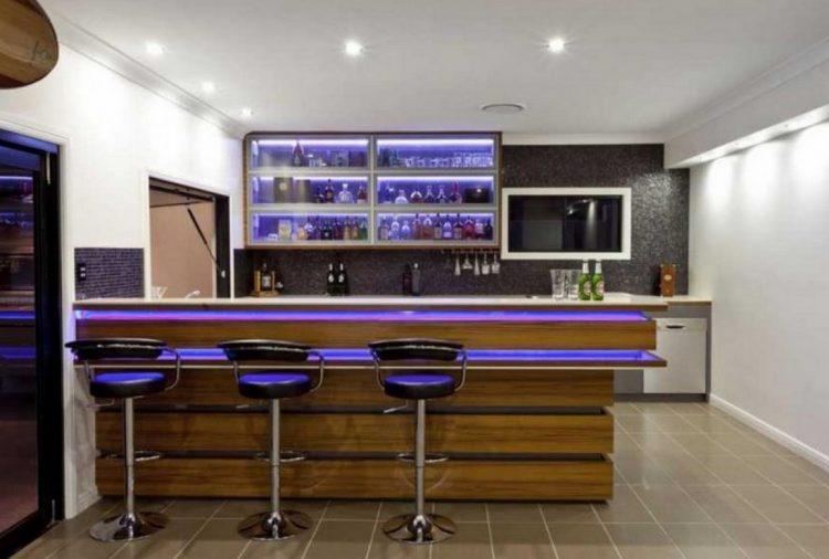 modern bar with led lighting 