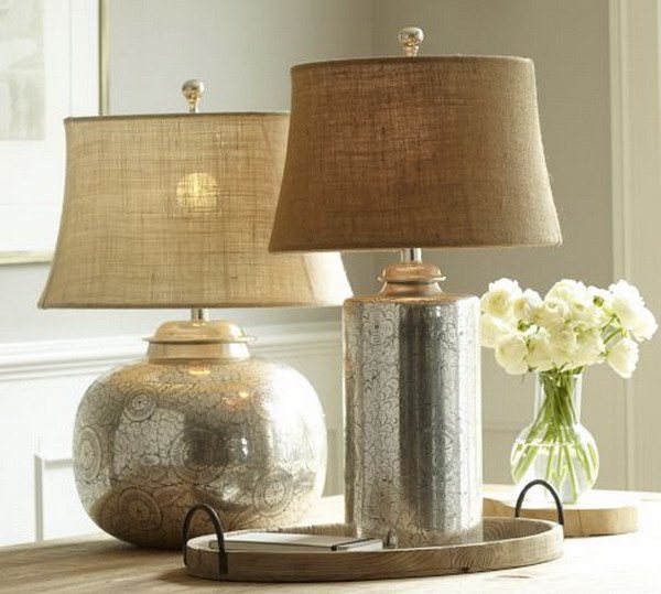 beautiful silver nightstand lamps