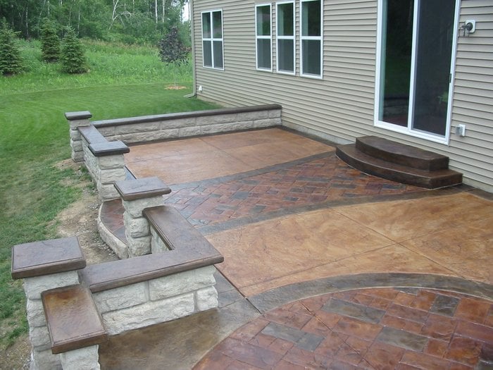 simple backyard patio made of concrete