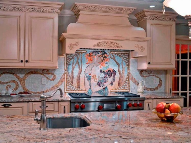 beautiful backsplash with picture