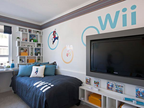 wi video game bedroom for kids