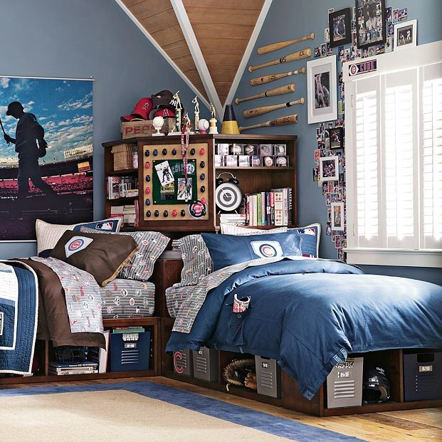 cool bedroom for boys with two beds