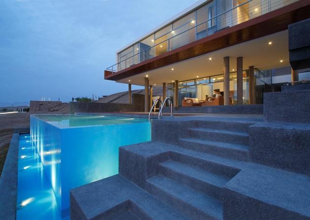 stunning glass swimming pool