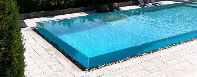 all glass swimming pool