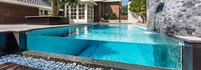 glass edge swimming pool