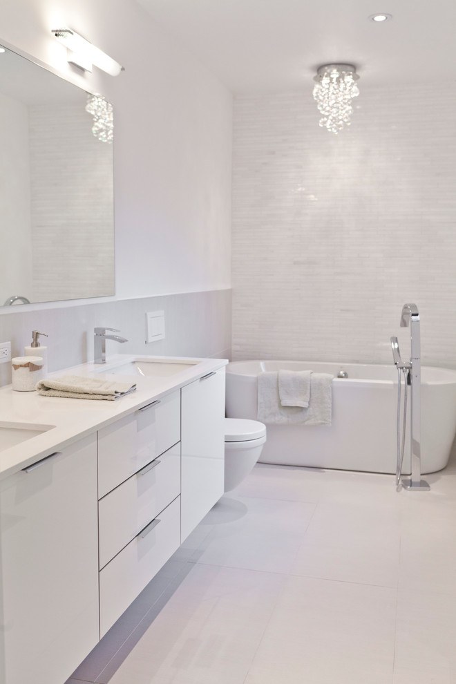 elegant white bathroom design