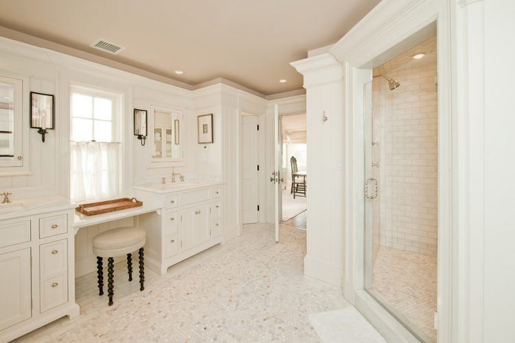 white bathroom with traditional design