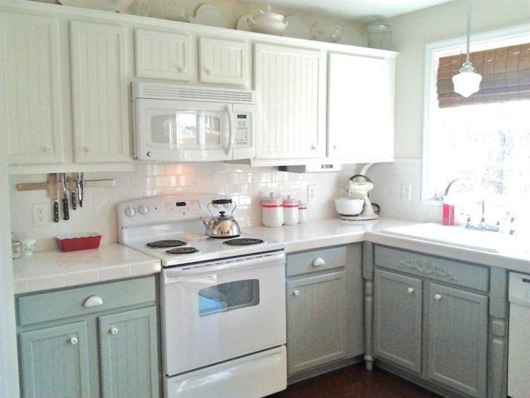 white kitchen with accent colors