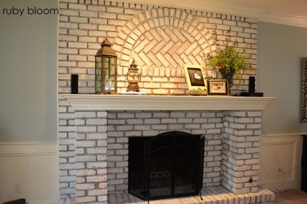 Wonderful Decor Amp Tips Painted Bookshelves And Brick Fireplace With Mantel Brick Fireplace Colors Photo