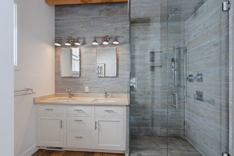 wood like tile bathroom design