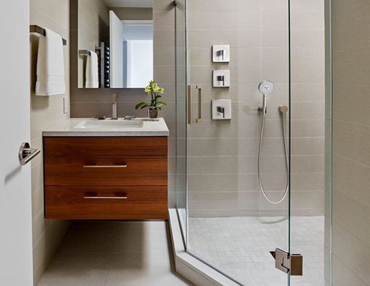 floating wooden bathroom vanity