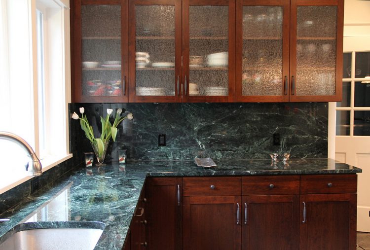 unique green and blue kitchen countertop