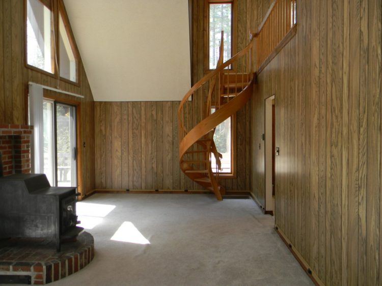 open living area in home with staircase